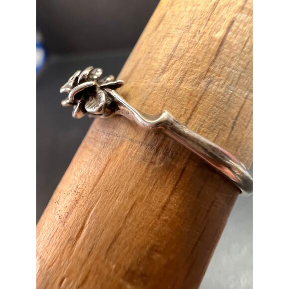 Vintage sterling silver rose ring size 7 - Picture 6 of 16